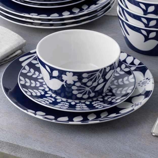Noritake Bluefjord Dinner Set 12pc Blue | Kitchen Warehouse